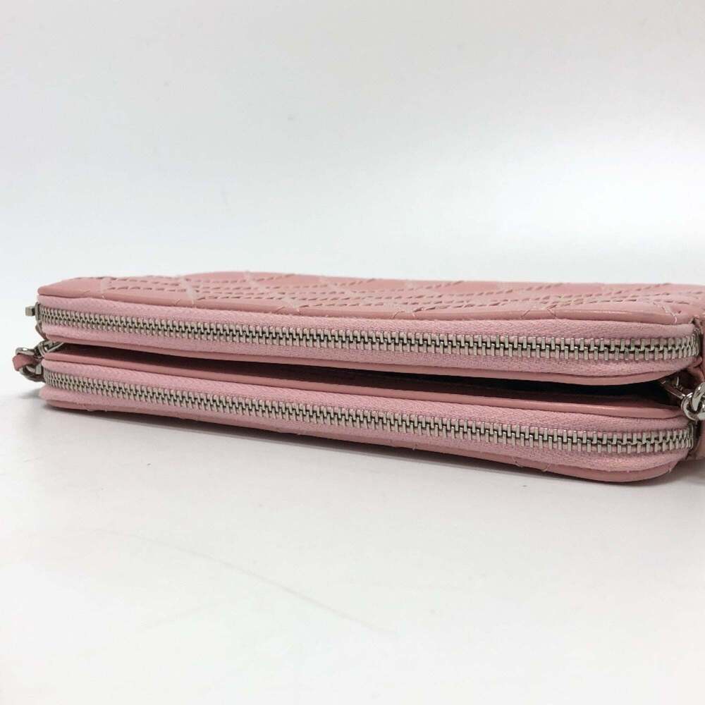 CHANEL Authentic Pink Lambskin Leather Logo Wallet - Picture 4 of 16